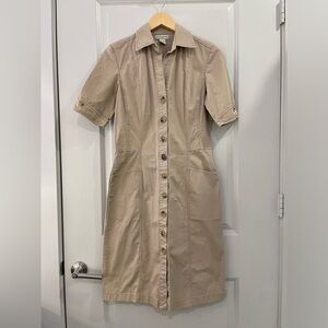 Banana Republic Beige Long Sleeve Dress